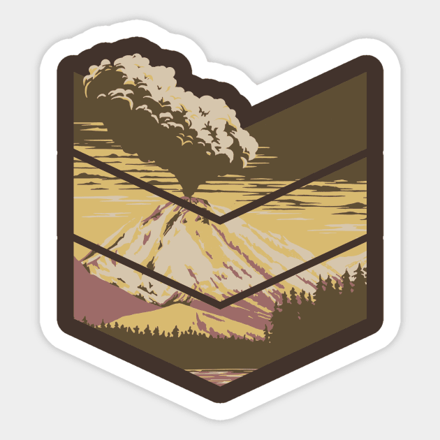 Volcano Sticker by valsymot